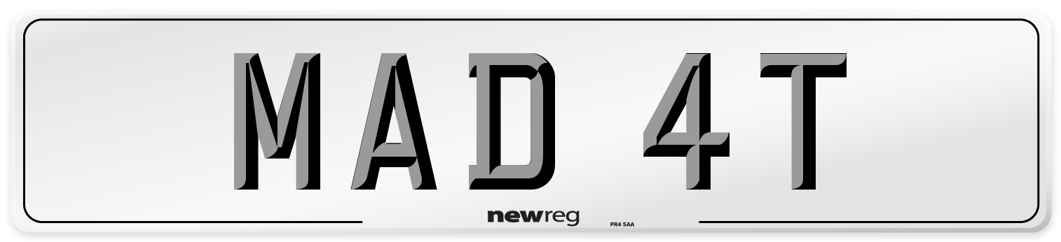 MAD 4T Number Plate from New Reg